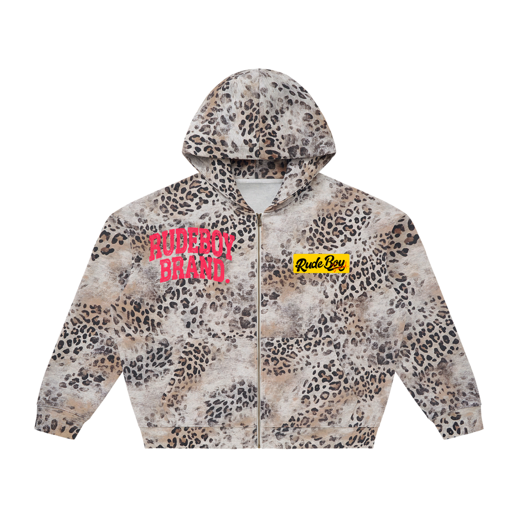 Leopard Full Zip Hoodie